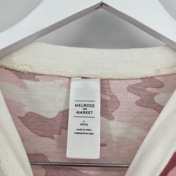 Melrose and Market Girls Long Sleeve Camo Print T-Shirt Pink Size L (10/12) NWT - Picture 3 of 6